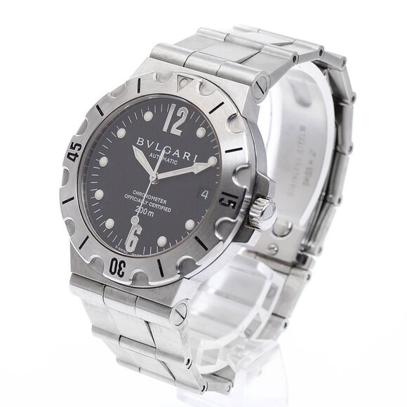 BVLGARI Diagono Scuba SD38S Date black Dial Automatic Men's Watch - Picture 2 of 12